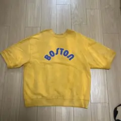 BEAMS BOSTON ロゴ 袖7部丈スウェット イエロー Sのサムネイル