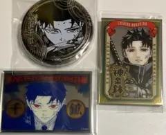 カグラバチ パブミラー風アクリルステッカー シルバー缶バッジ 六平千鉱