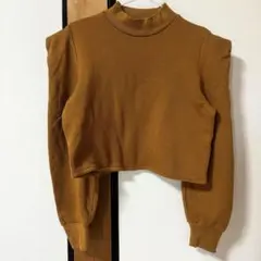 Bershka トップス　スウェット　ニット　セーター　ブラウン クロップド