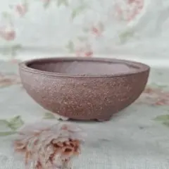茶色 丸型陶器製植木鉢 陶芸 盆栽 園芸 ガーデニング 窯 鉢529