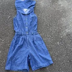 襟付き　デニム　オーバーオール　オールインワン