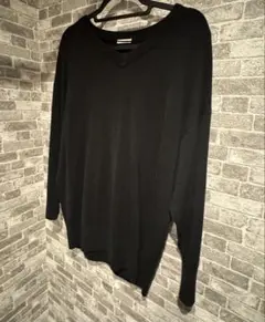 GU 黒のVネック長袖ニット Lサイズ