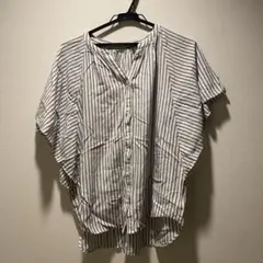 GLOBAL WORK さらさらリラックスプリントブラウス 半袖