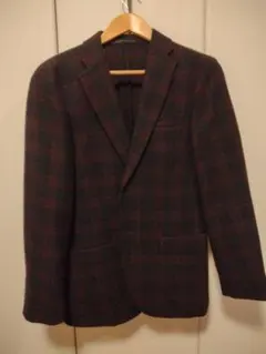 テーラードジャケット ワインレッド　チェック