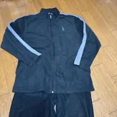 フリース ルームウェアセット 黒 hのロゴ