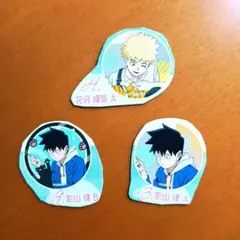 モブサイコ100 Ⅲ　猫と仲良し　律&テル　缶バッジ箱　切り抜き　3点セット