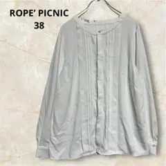 ROPE’ PICNIC 白 ブラウス 38 ピンタック 長袖 ノーカラー