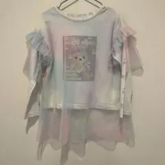 MEZZO PIANO パステルフリル長袖Tシャツ 120