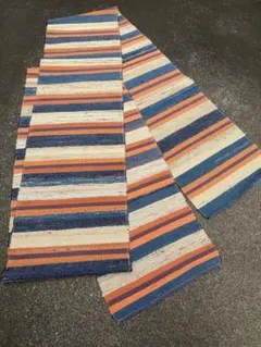 古布 裂織 帯 敷物 リメイク