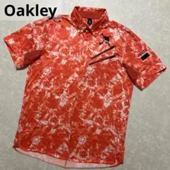 オークリー★総柄★薄手ストレッチ★ポロシャツ【メンズ サイズXL】