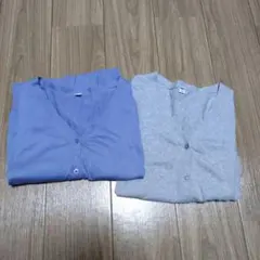 【美品】ユニクロ　UVカットスーピマコットンVネックカーディガン長袖　2枚セット