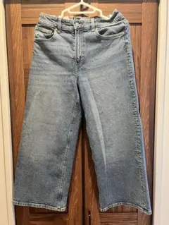 H&M デニムパンツ ワイドハイウエスト アンクルレングス