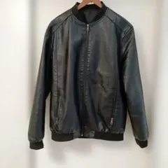 ブラック合成皮革 ジャケット
