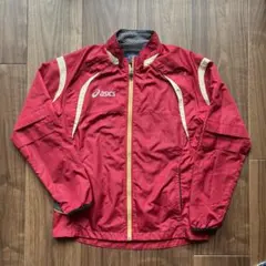 asics アシックス　ウィンドブレーカー　ナイロンジャケット　ワインレッド　S