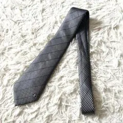 極美品　LV ルイヴィトン ネクタイ ダミエ柄 シルク100% グレー系 箱付き