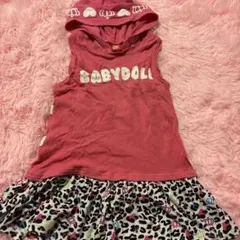 BABYDOLL フード付きノースリーブワンピース
