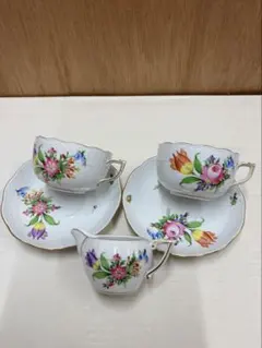 Herend 花柄マグカップ 2個セット ブルー ピンク - メルカリ