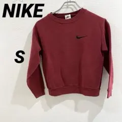 希少 USA製 NIKE ナイキ ヴィンテージ 刺繍ロゴ スウェット 赤 Sのサムネイル