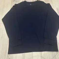 ソフトタッチクルーネックTシャツ/長袖　長袖シャツ　ロンT ネイビー