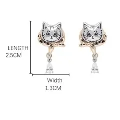 猫デザイン ピアス(両耳用)