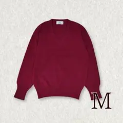 ALPHA カシミヤ混 ニット セーター ワインレッド M レディース　古着