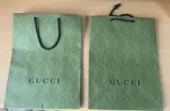 GUCCI ショップ袋 2枚セット グリーン　大きめ