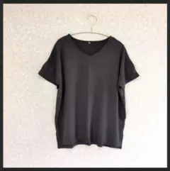 未使用　CLOSSHI クロッシー　Vネック Tシャツ　縦、横ストレッチ　黒　Lのサムネイル