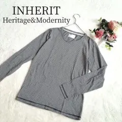 【インヘリット】レディース 長袖 ボーダー シャツ サイズ38