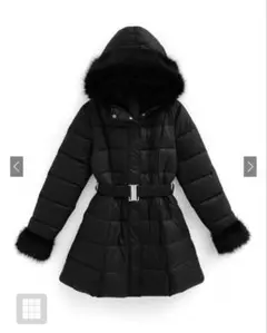 GRL ベルト付きファーAラインダウンコート kd79