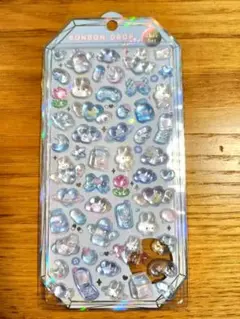 ボンボンドロップシール　うさぎ（シャーベットカラー）