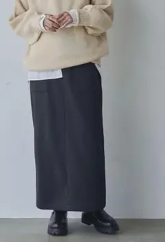 コーエン REVERSEWARM 裏起毛 ナロースカート ブラック 黒 スカート