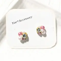 S-391　ハンドメイド☆ビジューピアス／イヤリング