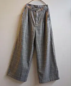 ティティベイト　チェック　ワイドパンツ　M