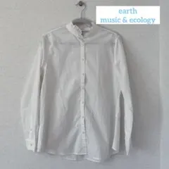 白シャツ　ブラウス　首元フリル　重ね着　春服　アース　earth