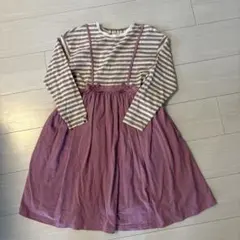 ストライプ長袖ワンピース 130