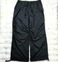 H&M コットンイージーパンツ カーゴパンツ ブラック S ドロスト 黒 太めのサムネイル