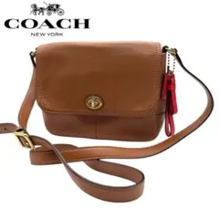 極美品COACH ショルダーバッグ ブラウン レザー ターンロックのサムネイル