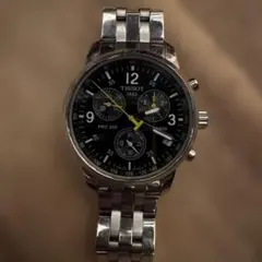 TISSOT ティソ PRC 200 クロノグラフ 腕時計 黒文字盤 電池交換済 
