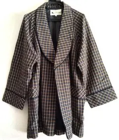 Aquascutum チェック柄 ウール ガウン