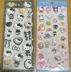 サンリオ　シール 　　黒　キティ 　　ぷっくり　サンリオ集合