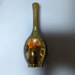 一輪挿し 花瓶 漆器風 薔薇模様