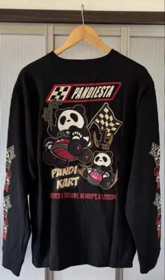 【PANDIESTA】パンディカート長袖Tシャツ XXL BLACK 刺繍