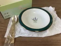 ★新品・未使用★ YAMATO カレー皿 ２枚 スプーン付 ５本のサムネイル