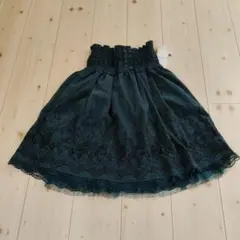 ハイウエスト刺繍スカート Dグリーン Mのサムネイル