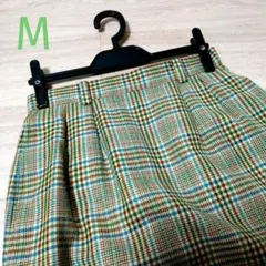 チェック柄 ひざ丈 タイト スカート Мサイズ レディース