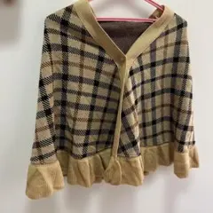 新品　DAKSチェック柄ニットポンチョ　日本製