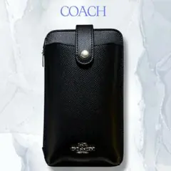 極美品 COACH スマホショルダー ブラックのサムネイル