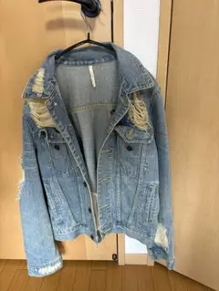 ダメージ加工 ライトブルーデニムジャケット