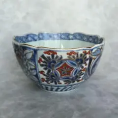 加藤雲泉】黄南京 草花彫輪花六角向付 花唐草 京焼 清水焼 稀少品