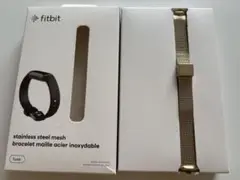 Fitbit Luxe 替えバンドステンレススチールメッシュバンド （ゴールド）